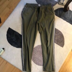 Levi’s 621 Womens Joggers Pants W 28 Olive Green Zip Button Drawstring Stripe